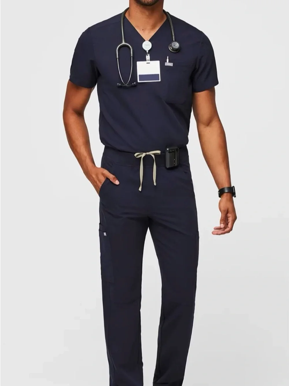 Figs Men's Navy Cargo Scrub Pants